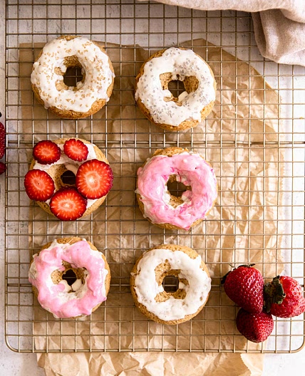 Valentine's Day Donuts with White Chocolate Frosting