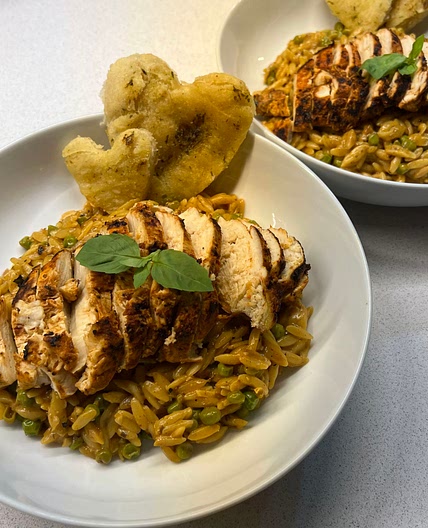 Creamy Harissa Chicken Orzo