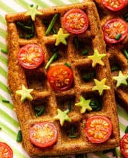 Savoury sweet potato waffles
