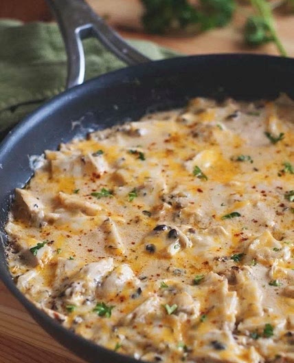 Sour Cream Chicken Enchilada Skillet