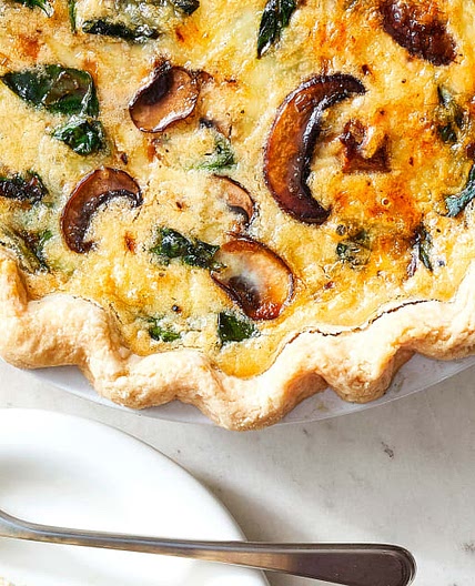 Joanna Gaines Mushroom, Spinach & Swiss Cheese Quiche