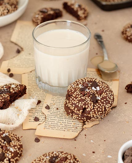 Double Chocolate Tahini Sesame Cookies