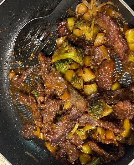 Mongolian Beef and Spring Onions