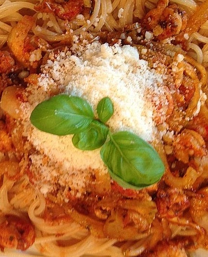 Pasta mit Flusskrebs-Fenchel-Sugo