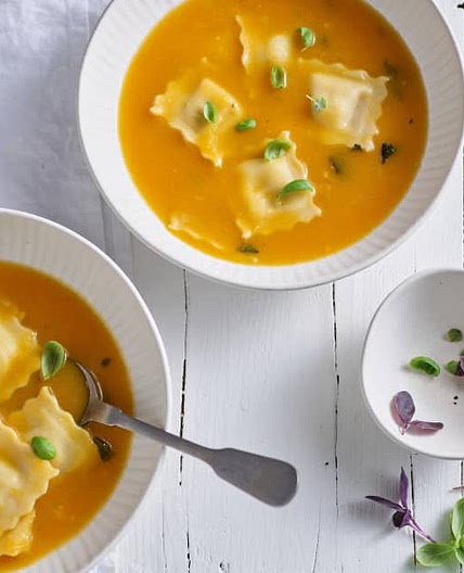 Butternut Squash Ravioli Soup