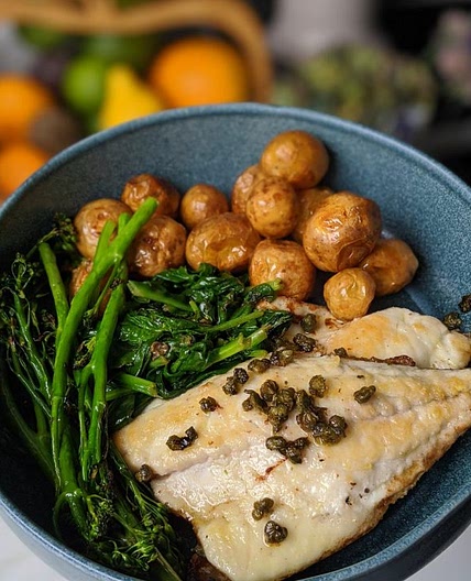 Pan-Fried Bream with Lemon Caper Butter Sauce (GF)