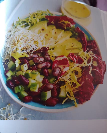 Frisee Salad with kidney beans & sprouts