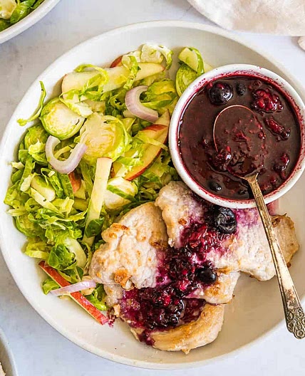 Pork Schnitzel with Brussels Slaw (Paleo, Whole30, AIP)