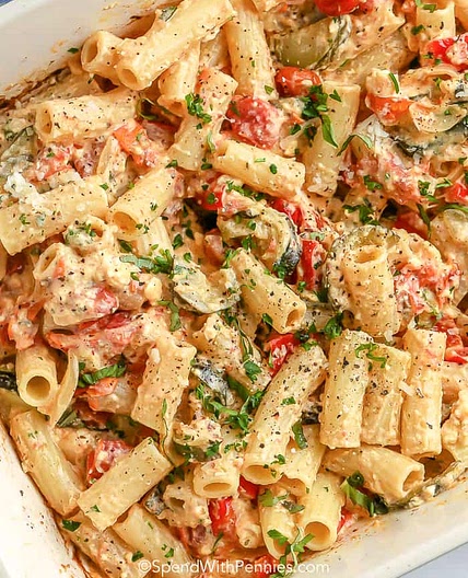 Roasted Vegetable Feta Pasta