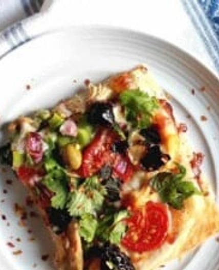 Phyllo Pizza with Chicken, Vegetables and Fresh Herbs