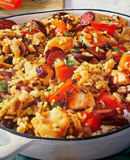 Keto chicken and sausage paella