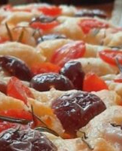 Focaccia Recipe with Olives, Tomatoes & Rosemary!