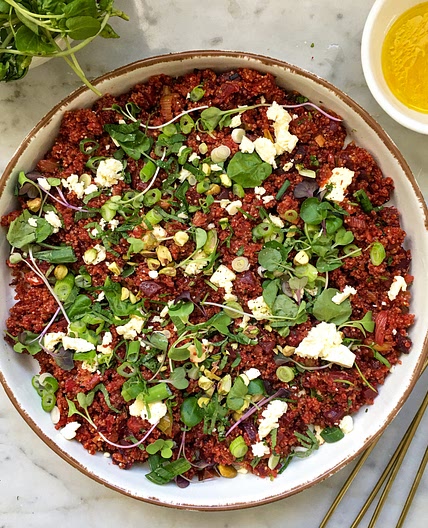 Harissa Roasted Leeks & Beetroot w Bulgur Wheat - Adre's Kitchen