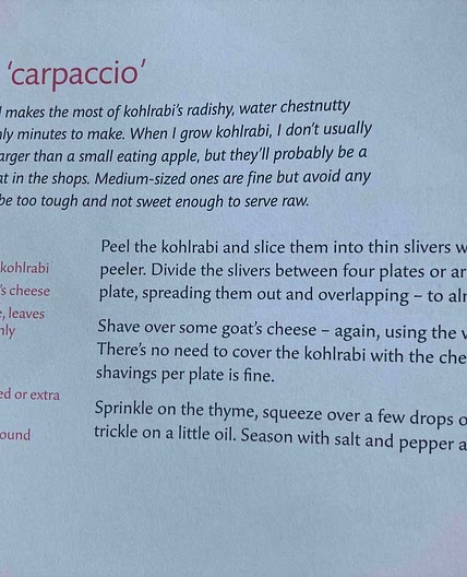 Kohlrabi carpaccio
