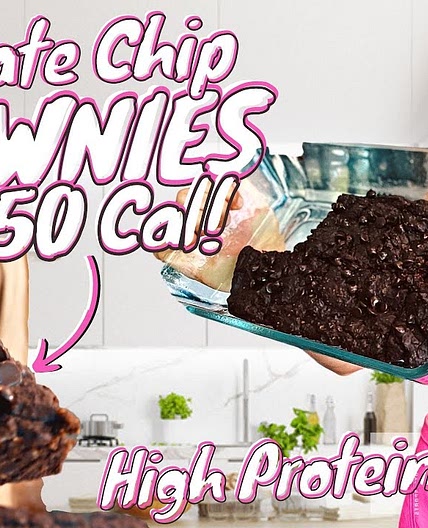 Low Calorie Protein Chocolate Chip Brownie Recipe *easy*