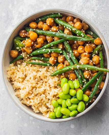 Sweet And Sour Chickpeas And Green Beans