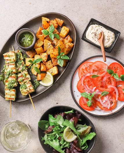 Pesto Swordfish Kebabs