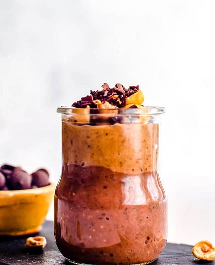 Chocolate Chia Pudding with Hazelnut Fudge