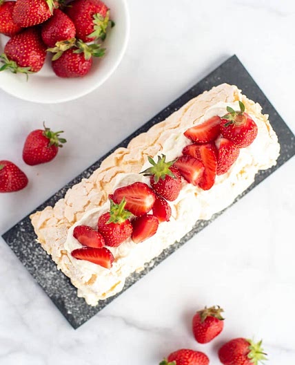 Strawberry Meringue Roulade
