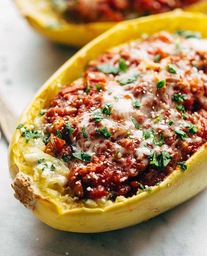 Spaghetti Squash Lasagna Boats