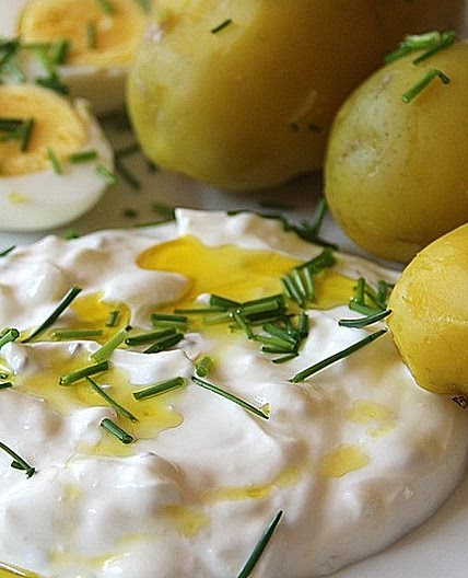 Pellkartoffeln, Quark und Leinöl