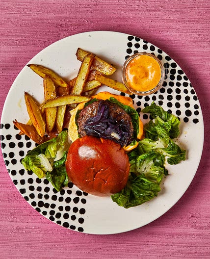 Chipotle Beef Burger With Caramelised Onions
