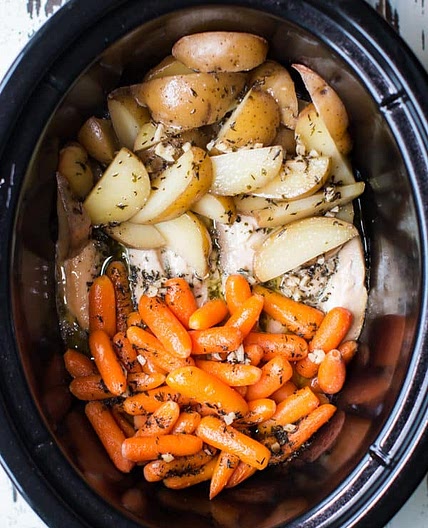 Slow Cooker Garlic Butter Chicken and Veggies