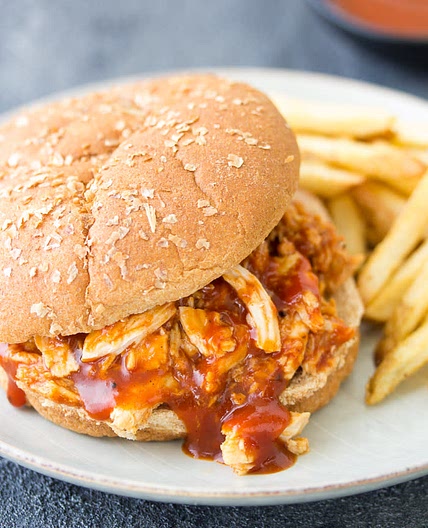 Slow Cooker BBQ Chicken Sandwiches