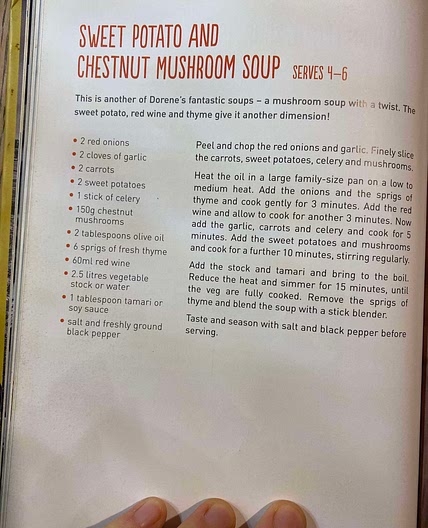 SWEET POTATO AND CHESTNUT MUSHROOM SOUP