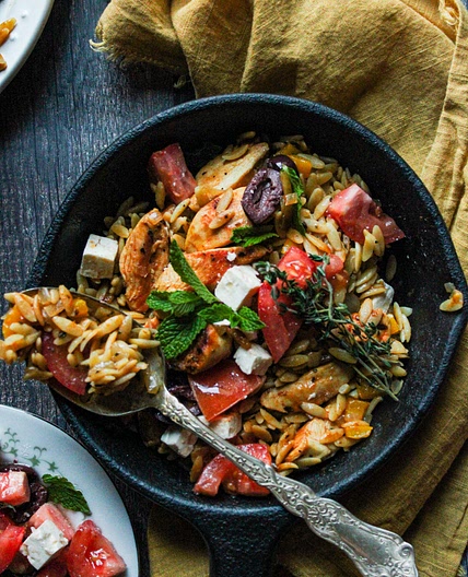 Harissa Chicken Orzo Pasta