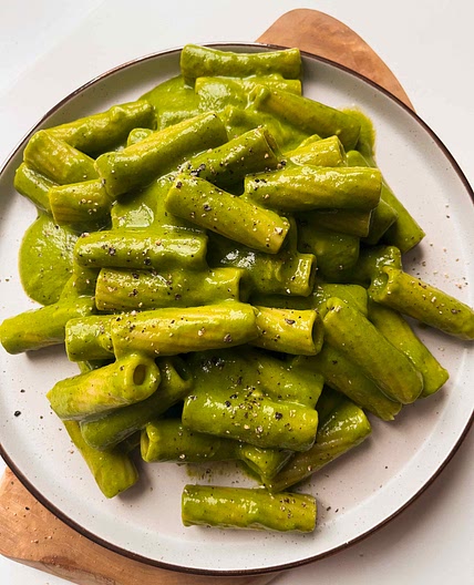 Green Pepper Pasta With Garlic