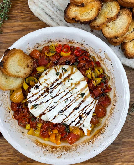 Roasted Tomatoes with Burrata 
