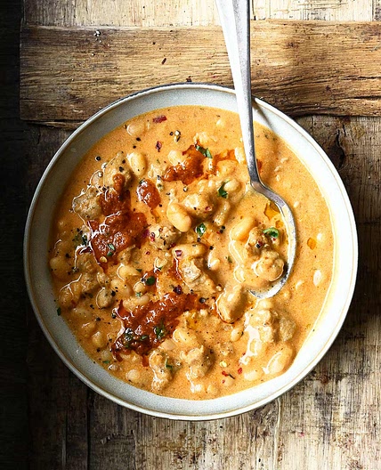 Creamy Bean Soup with Sausage