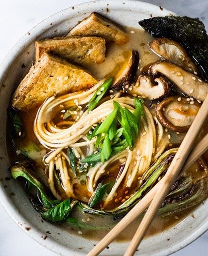 Vegan Ramen with Shiitake Broth