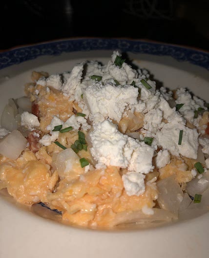 Cheese and onion eggs