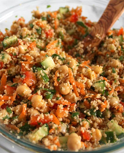 Vegan Mediterranean Salad with Couscous and Chickpeas