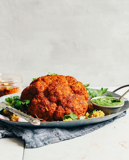 The Best Whole Roasted Cauliflower (5 Ingredients!)