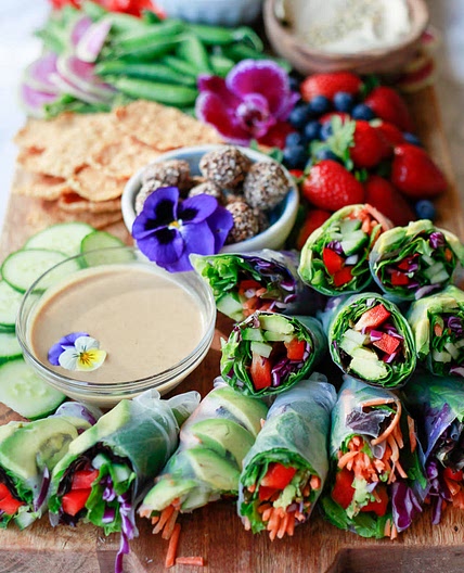 Rice Paper Roll with Tahini Miso Sauce