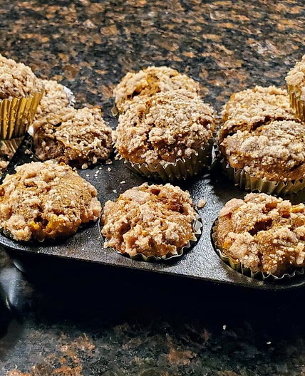 Pumpkin Apple Streusel Muffins