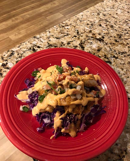Blackened Tilapia with Cabbage