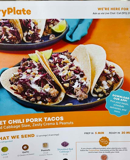 Sweet chili pork tacos