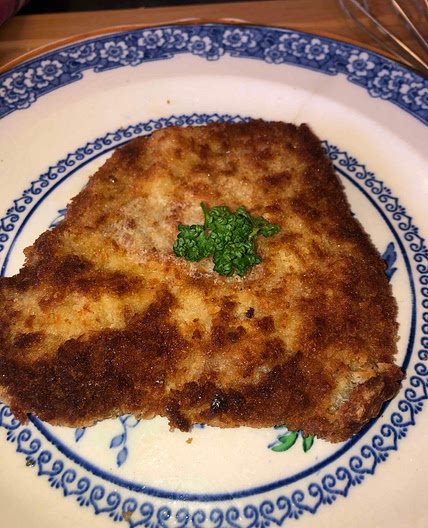 Pork jaeger schnitzel 