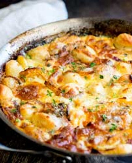 Baked Pumpkin Gnocchi with Thyme and Parmesan #SundaySupper