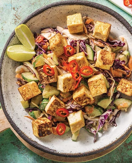 Peanut tofu salad