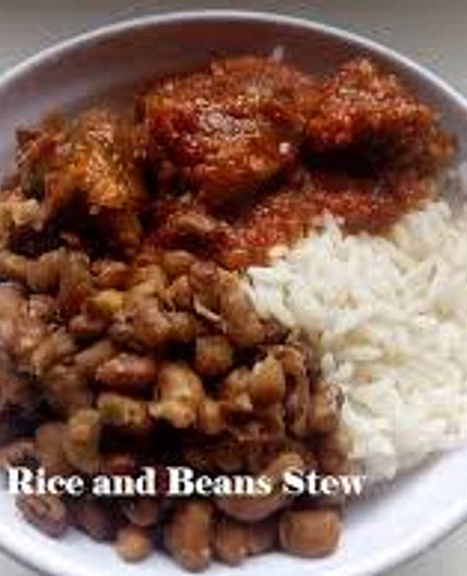 Rice, Carrot, Beans, Stew with Egg/Chicken