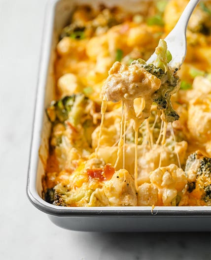 Low-Carb Loaded Broccoli Cauliflower Casserole