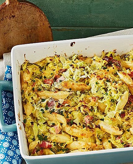 Schupfnudel-Wirsing-Gratin mit Kasseler