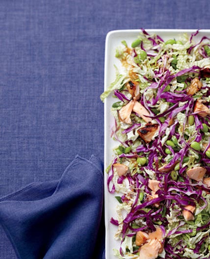 Shredded Cabbage and Salmon Salad