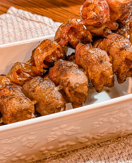 Marinated Smoky Bacon-Wrapped Shrimp Skewers