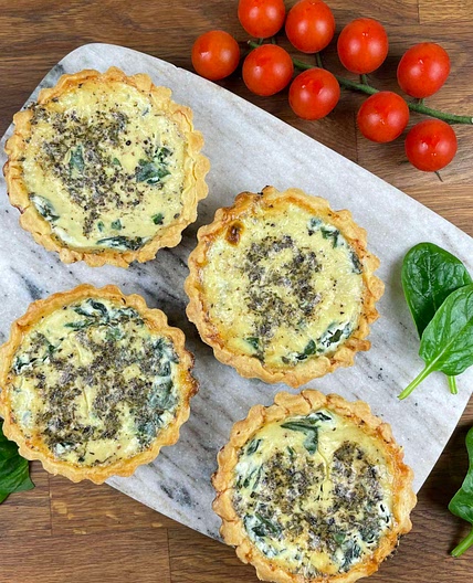 Mini Ricotta Spinach quiche 